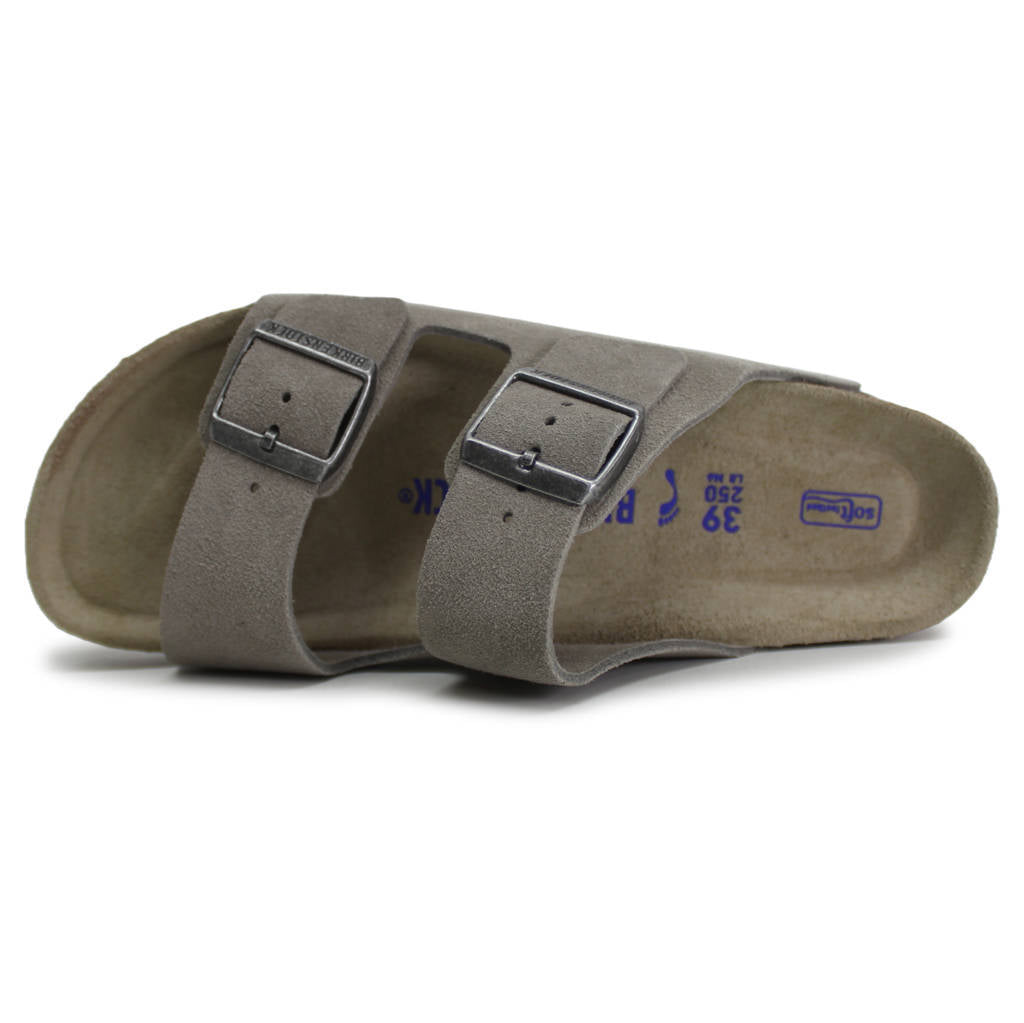 Birkenstock Arizona BS Suede Leather Unisex Sandals#color_stone coin