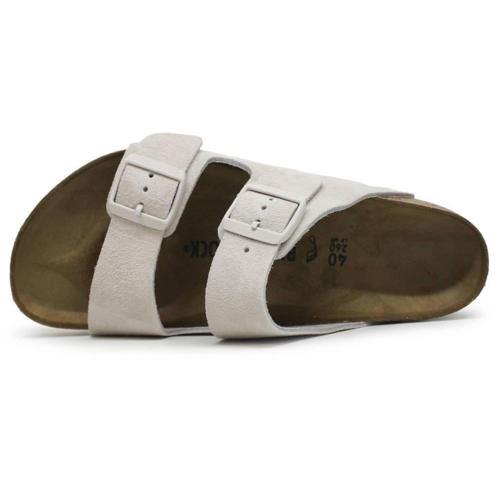 Birkenstock Arizona BS Suede Leather Unisex Sandals#color_antique white