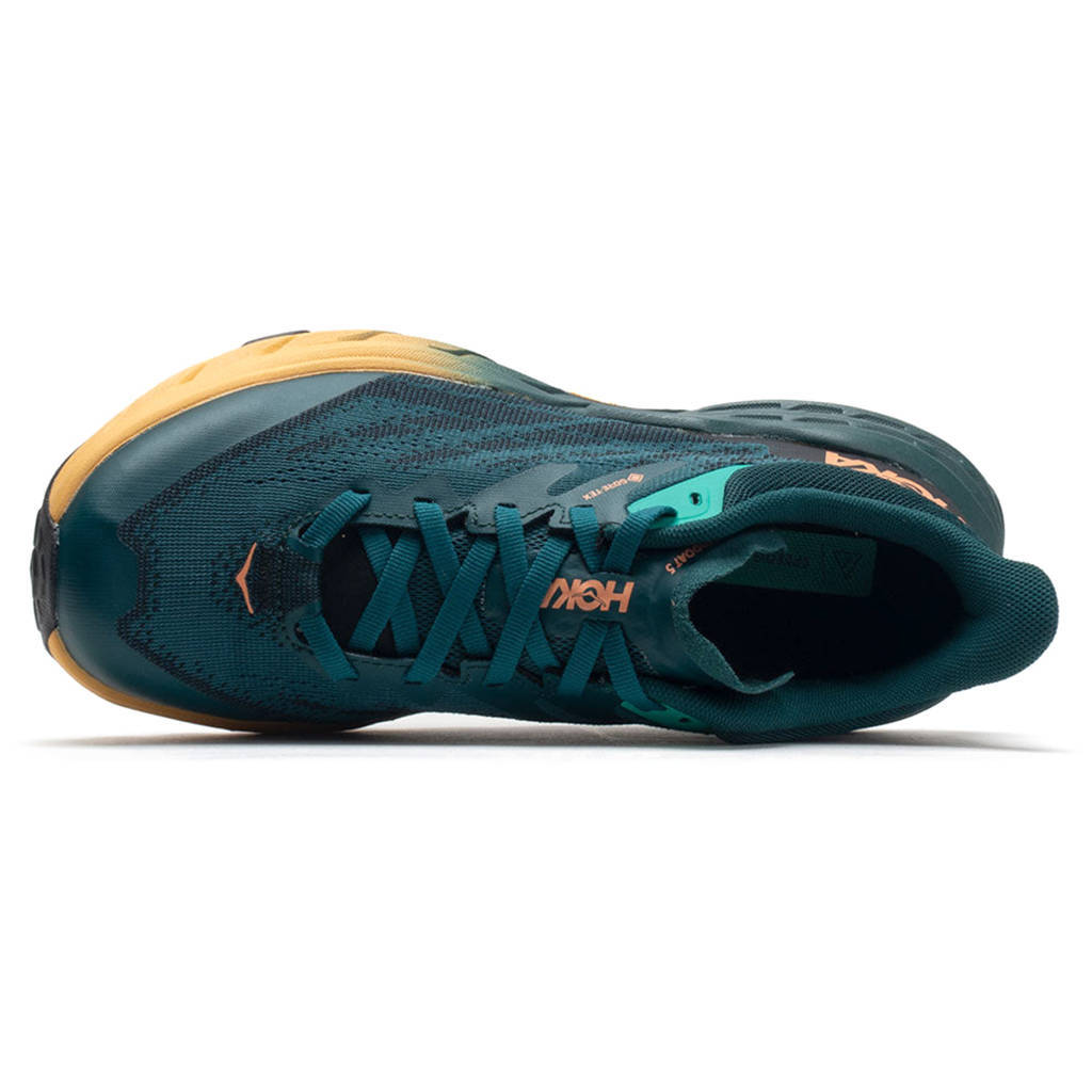 Hoka One One Speedgoat 5 GTX Textile Synthetic Womens Trainers#color_deep teal black