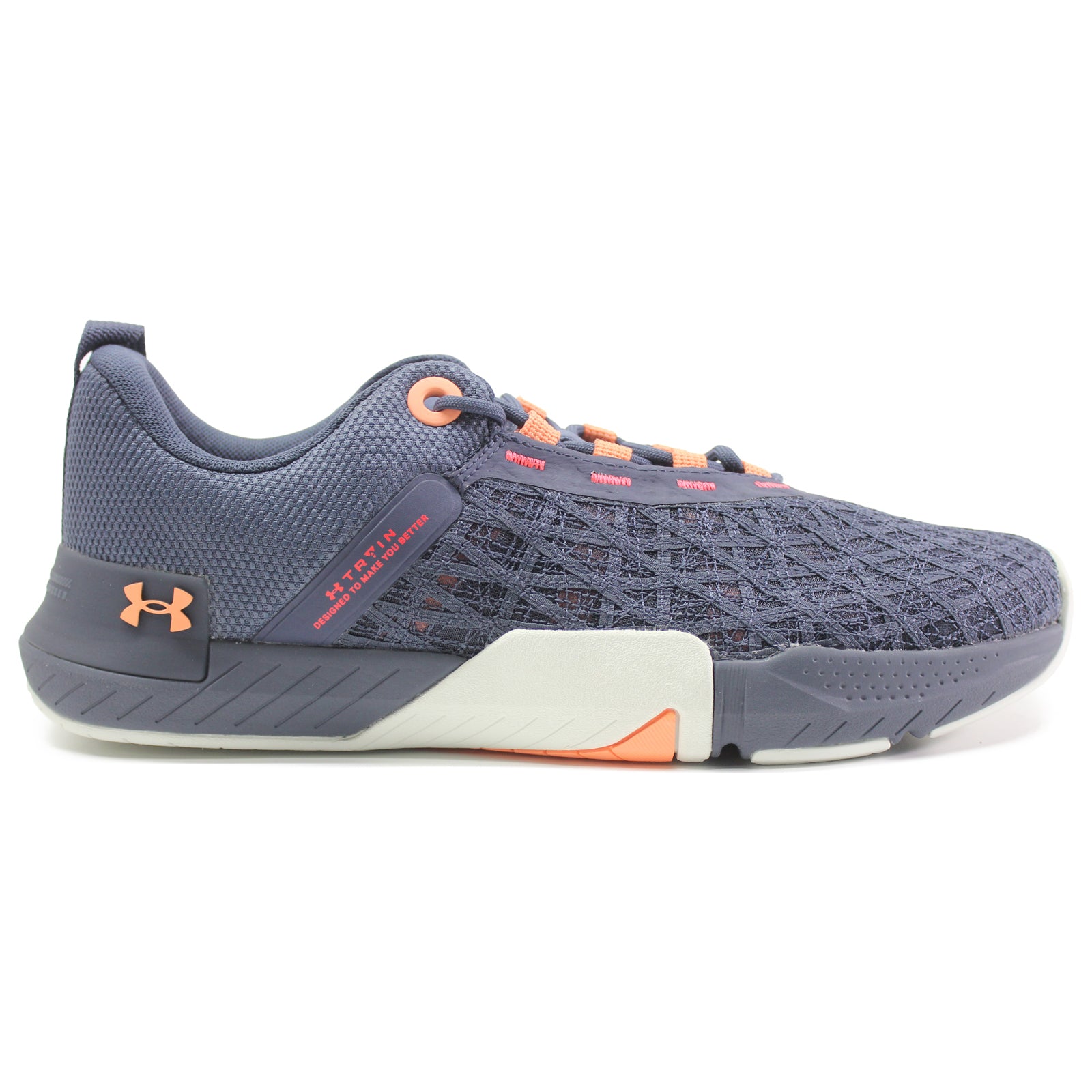 Under Armour TriBase Reign 5 3026021-400 Synthetic Textile Mens Trainers - Grey Orange - 41#color_grey orange