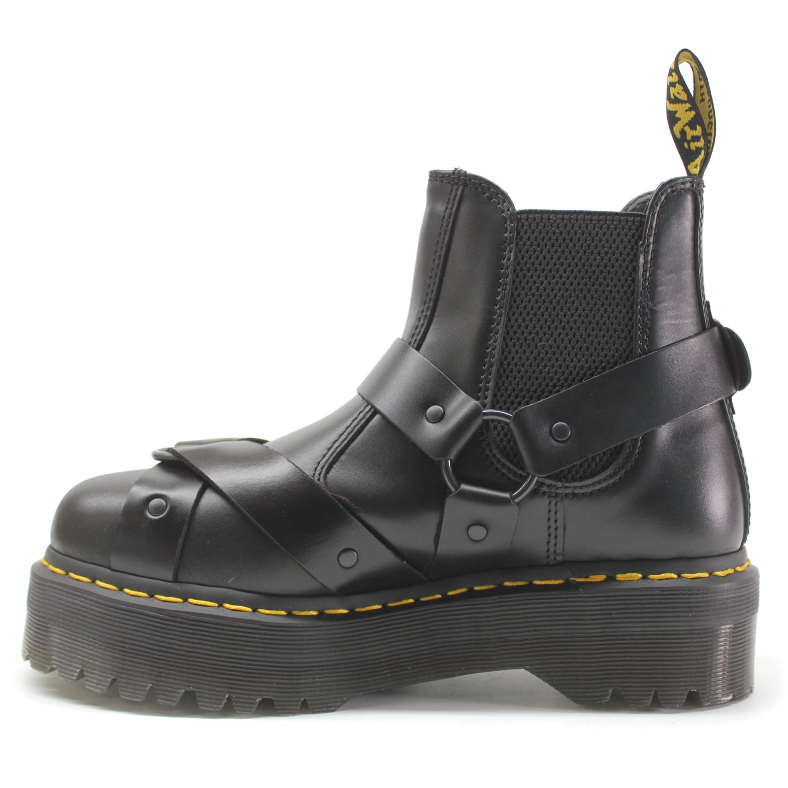 Dr. Martens 2976 Quad Harness 30813001 Paris Leather Unisex Boots - Black - 6.5#color_black