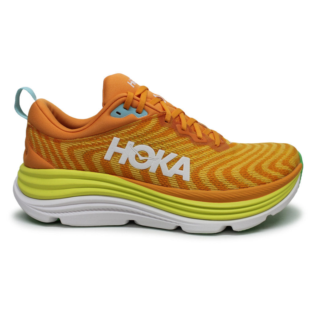 Hoka One One Gaviota 5 Textile Synthetic Mens Sneakers#color_Solar Flare Sherbet