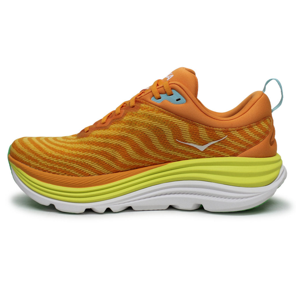 Hoka One One Gaviota 5 Textile Synthetic Mens Sneakers#color_Solar Flare Sherbet