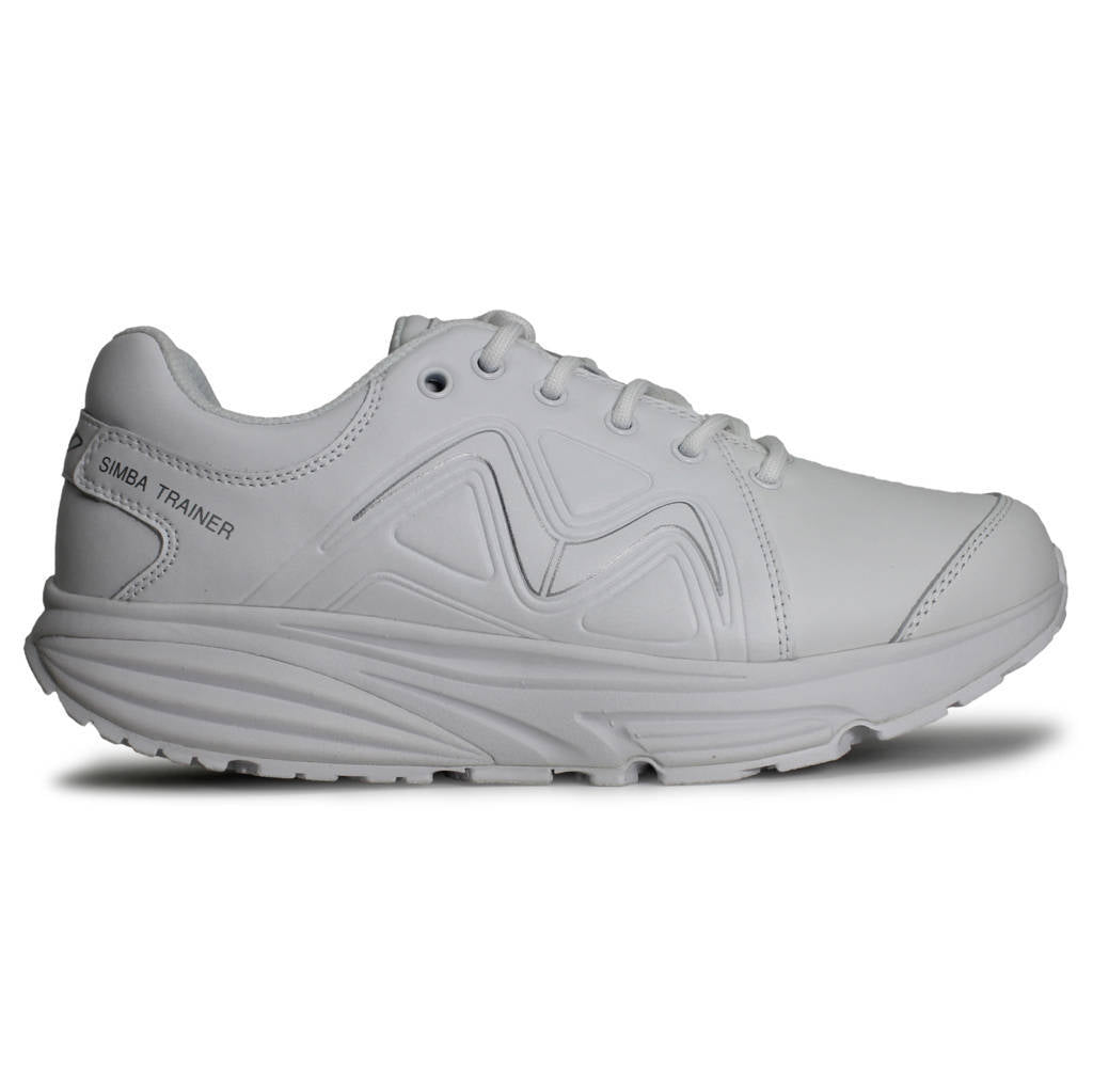 MBT Simba Leather Womens Trainers#color_white silver