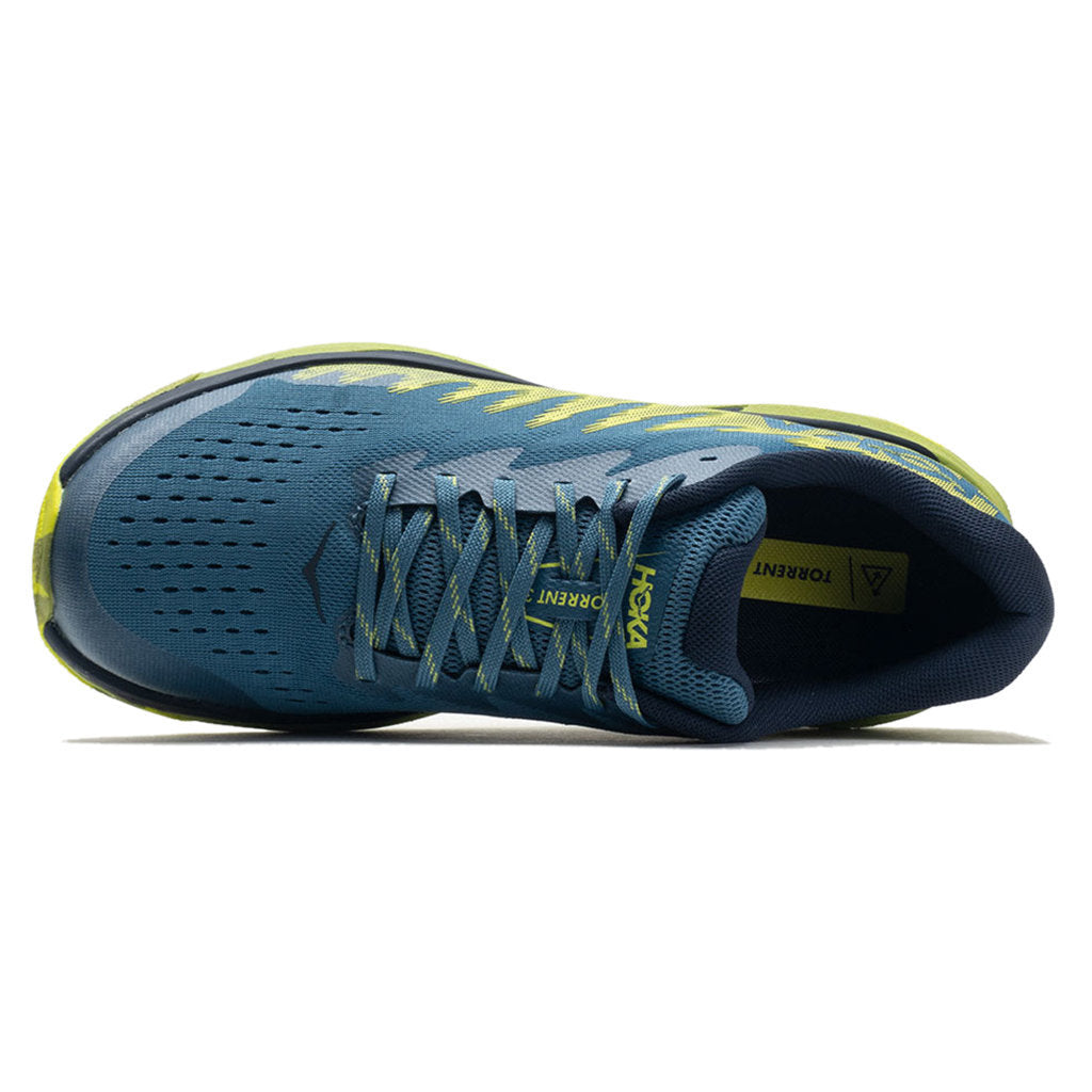 Hoka One One Torrent 3 Textile Synthetic Mens Trainers#color_bluesteel dark citron