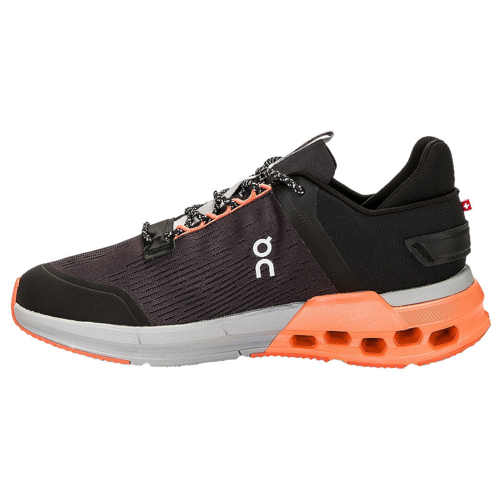 On Cloudnova Flux Textile Synthetic Mens Trainers#color_black flame