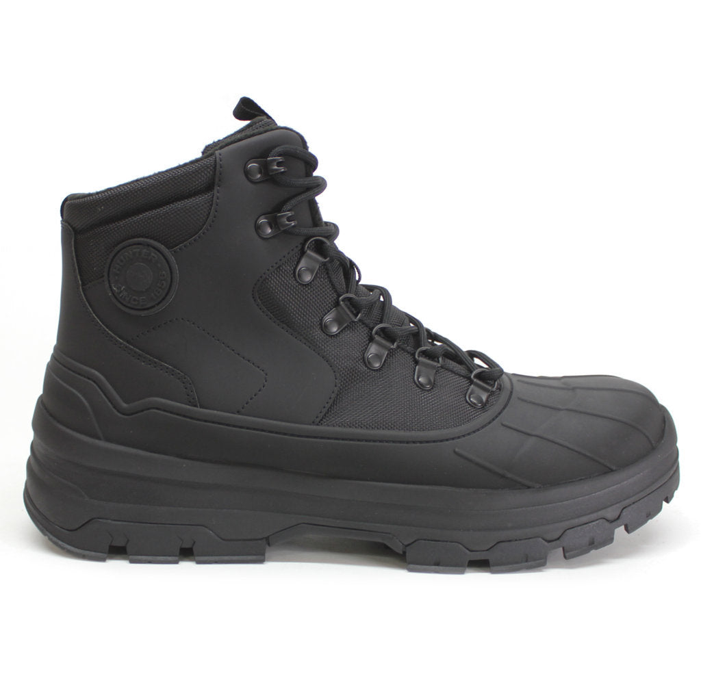 Hunter Explorer Duck Synthetic Textile Mens Boots#color_black