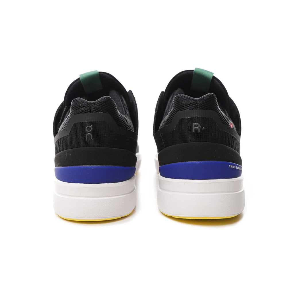 On The Roger Spin Textile Synthetic Mens Trainers#color_black indigo