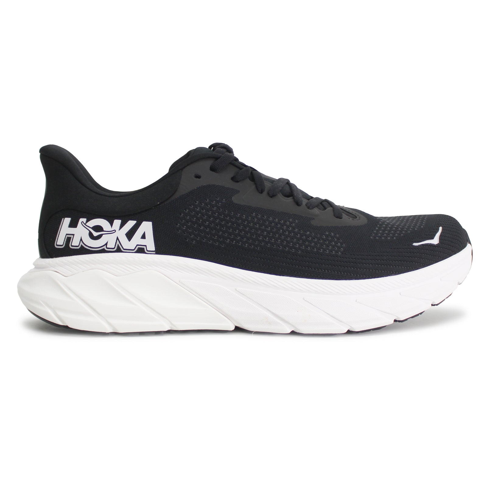 Hoka Arahi 7 1147850-BWHT Textile Mens Trainers - Black White - 12#color_black white