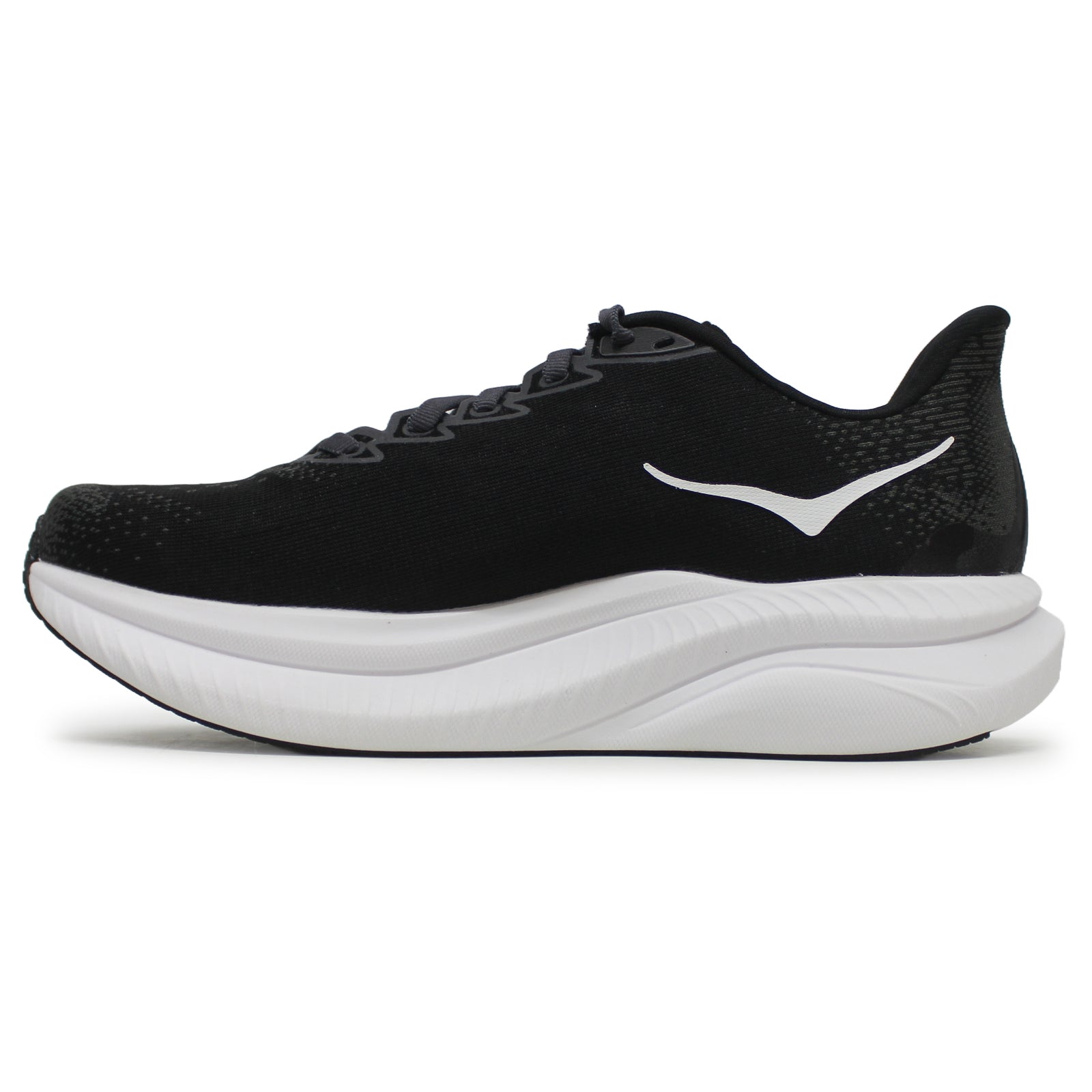 Hoka One One Mach 6 Textile Womens Trainers#color_black white