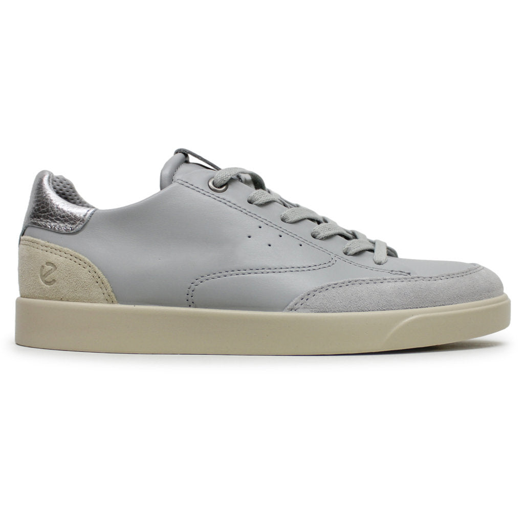 Ecco Street Lite 212853 Nubuck Leather Womens Trainers#color_Limestone Concrete Pure Silver