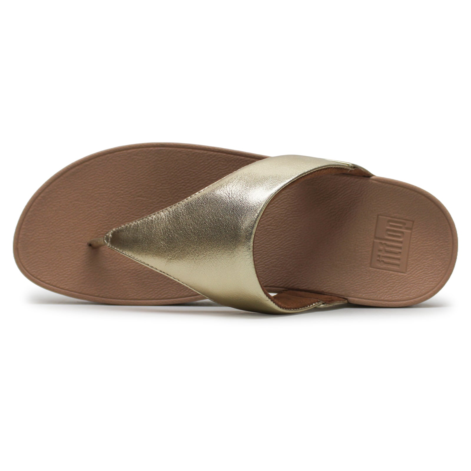 FitFlop Lulu Leather Toepost Leather Womens Sandals#color_platino