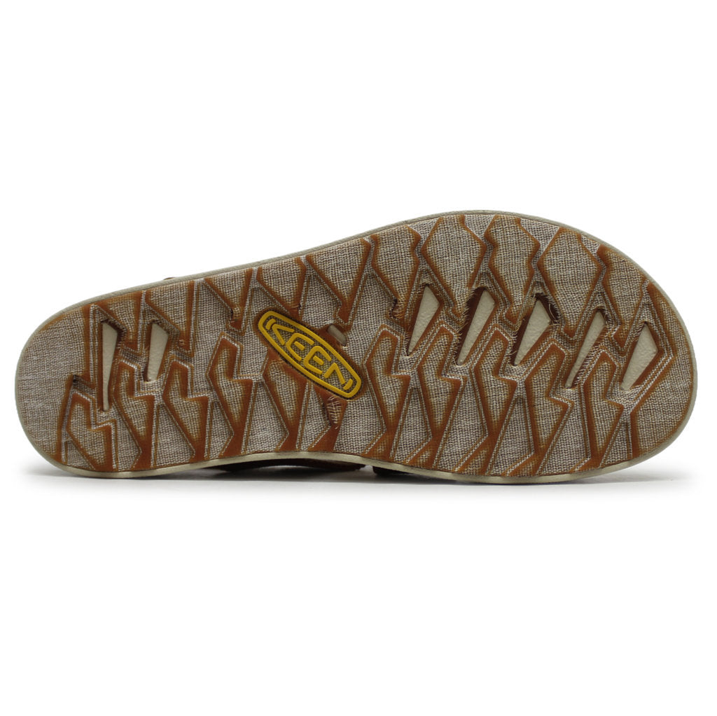 Keen Elle Criss Cross Leather Textile Womens Sandals#color_baked clay cork