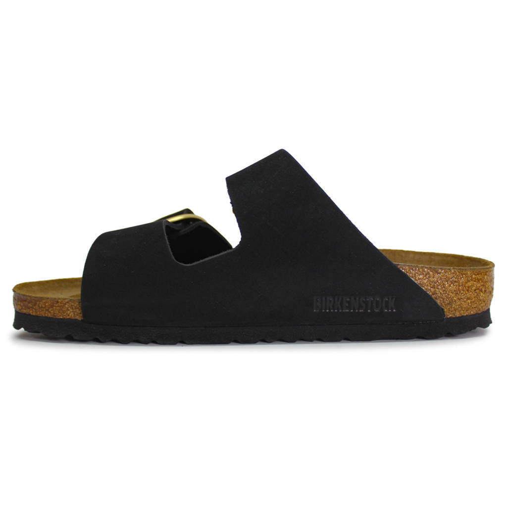 Birkenstock Arizona Big Buckle Nubuck Leather Unisex Sandals#color_black