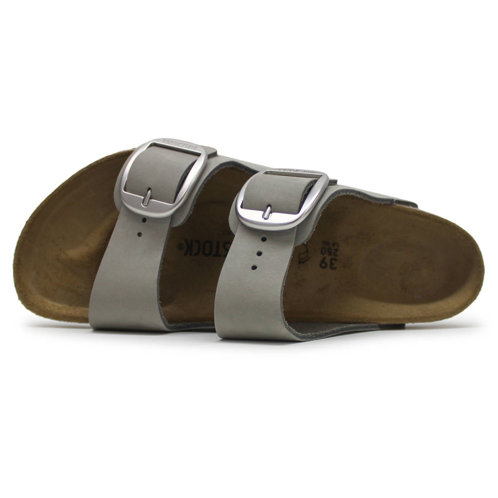 Birkenstock Arizona Big Buckle Nubuck Leather Unisex Sandals#color_Dove Gray