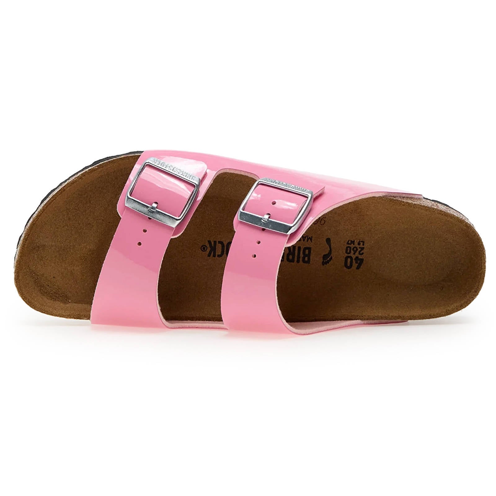 Birkenstock Arizona BS Birko-Flor Patent Unisex Sandals#color_Patent Candy Pink Black