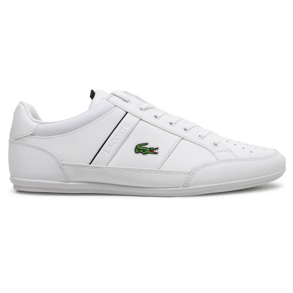 Lacoste Chaymon Leather Synthetic Mens Trainers#color_white black