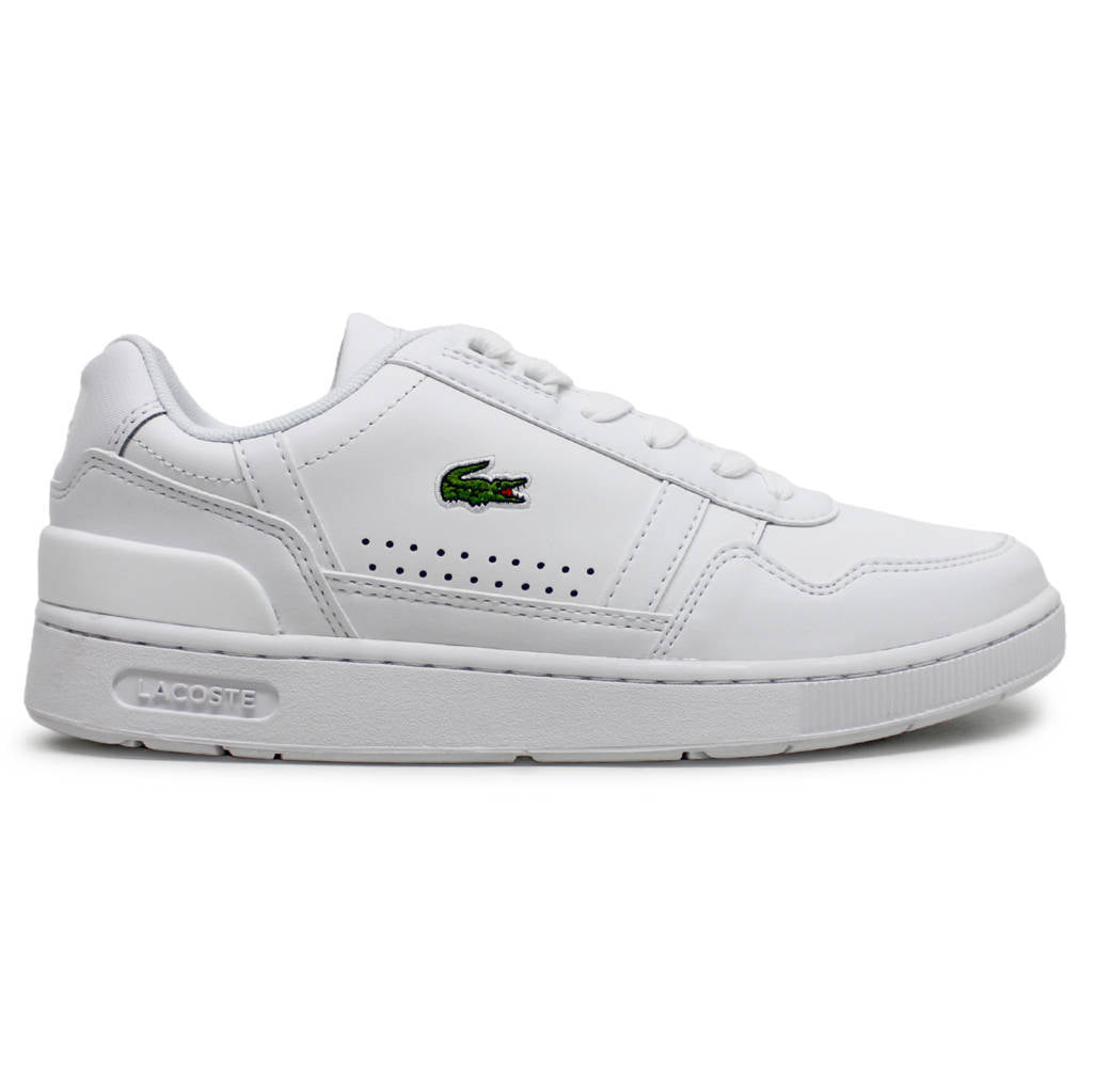 Lacoste T Clip Leather Synthetic Womens Trainers#color_white white