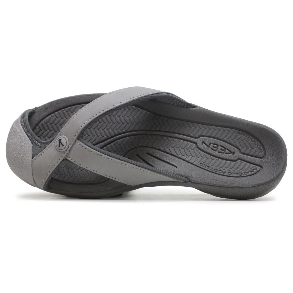 Keen Waimea TG Full Grain Leather Womens Sandals#color_alloy black