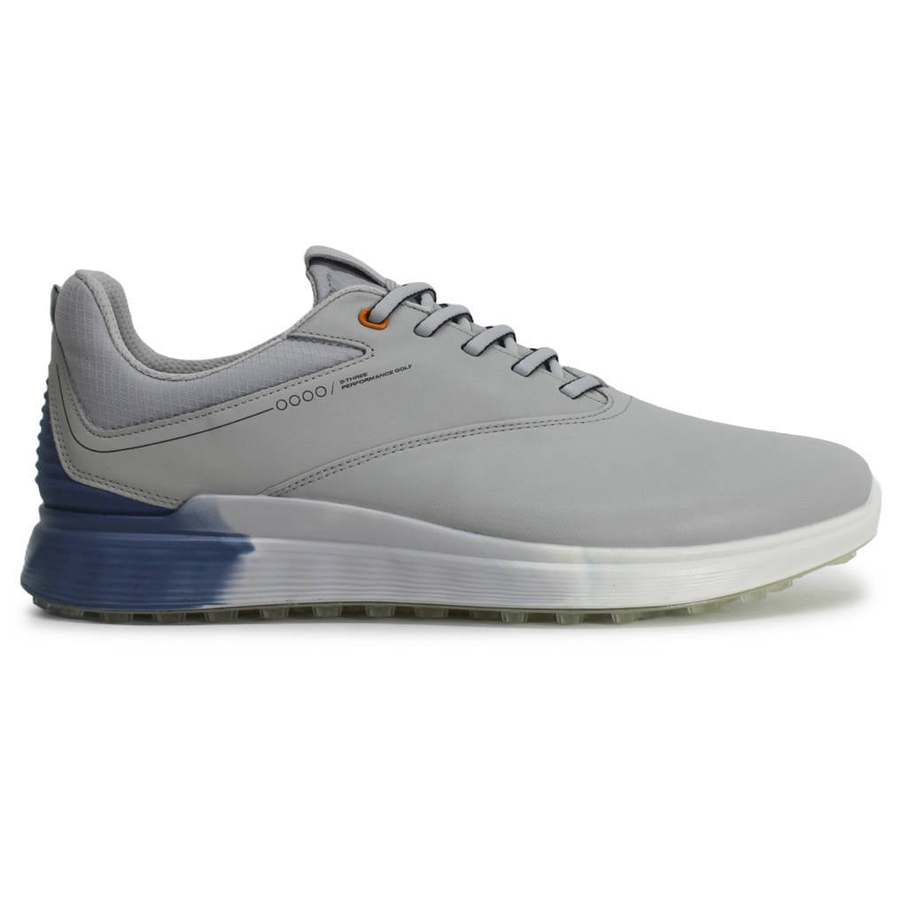 Ecco Golf S Three 102944 Leather Mens Trainers#color_concrete retro blue concrete