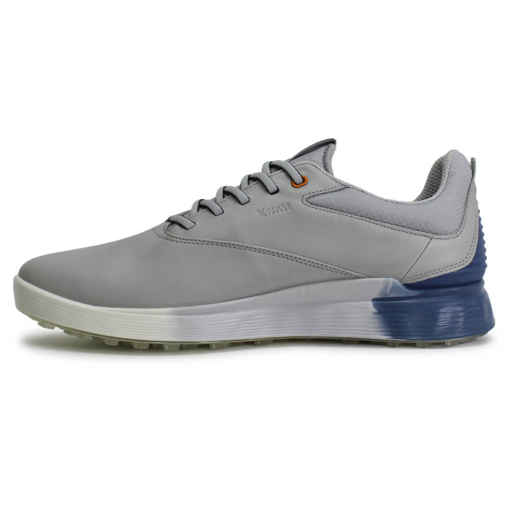 Ecco Golf S Three 102944 Leather Mens Trainers#color_concrete retro blue concrete