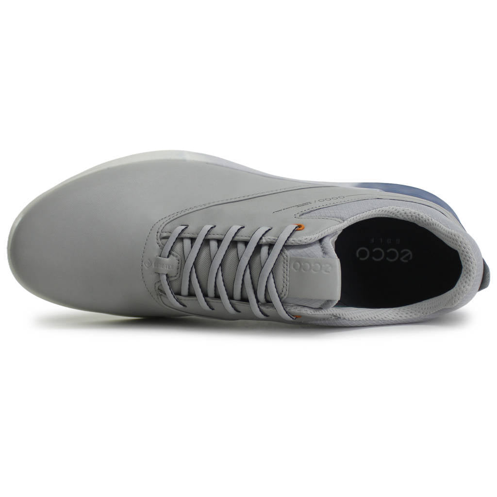 Ecco Golf S Three 102944 Leather Mens Trainers#color_concrete retro blue concrete