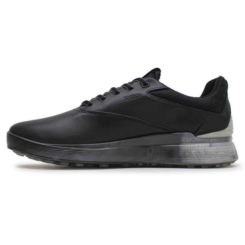 Ecco Golf S Three 102944 Leather Mens Trainers#color_black concrete black