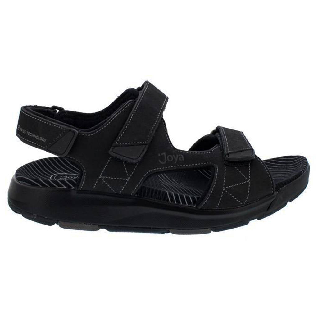 Joya Alexander Nubuck Leather Mens Sandals#color_black