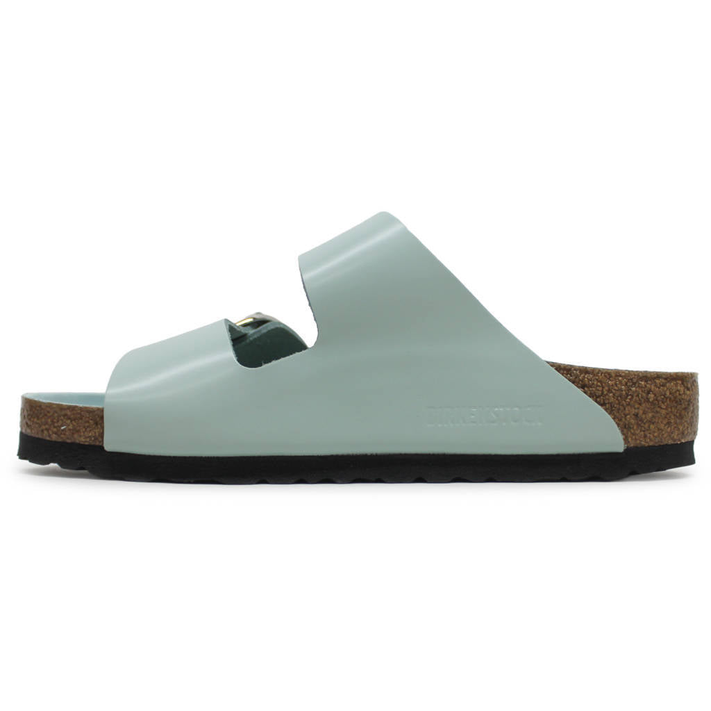 Birkenstock Arizona Big Buckle Patent Leather Unisex Sandals#color_high shine surf green