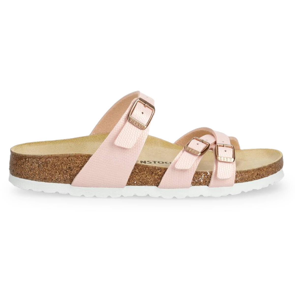 Birkenstock Franca Birko-Flor Unisex Sandals#color_shiny lizard light rose