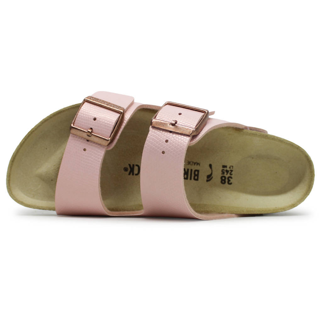 Birkenstock Arizona BS Birko-Flor Embossed Unisex Sandals#color_shiny lizard light rose