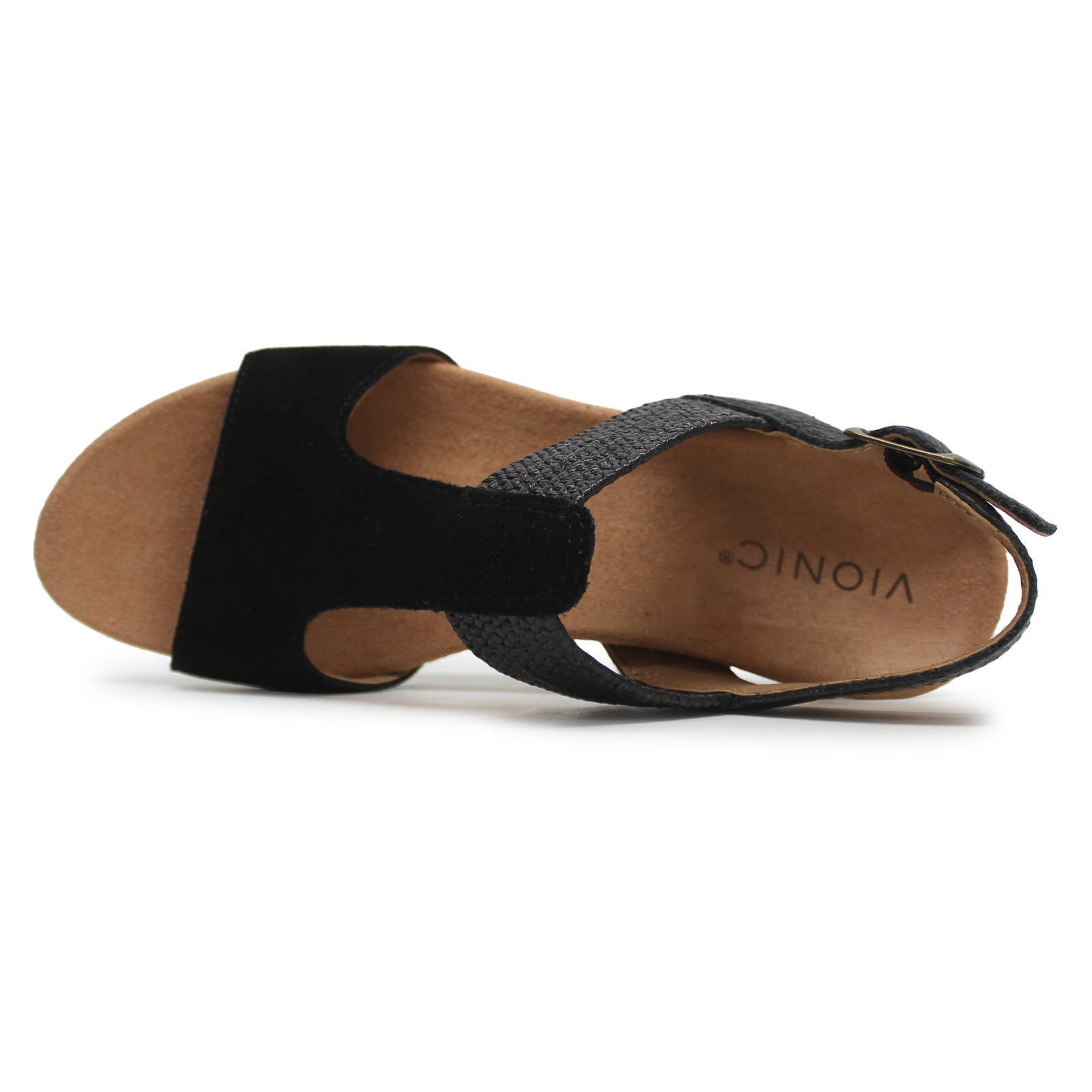 Vionic Kaytie Suede Womens Sandals#color_black