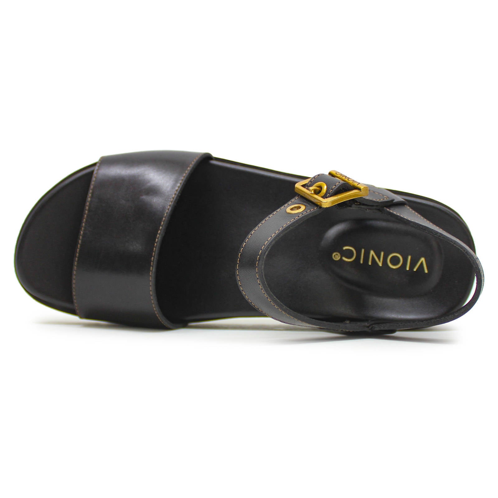 Vionic Jamie Leather Womens Sandals#color_black