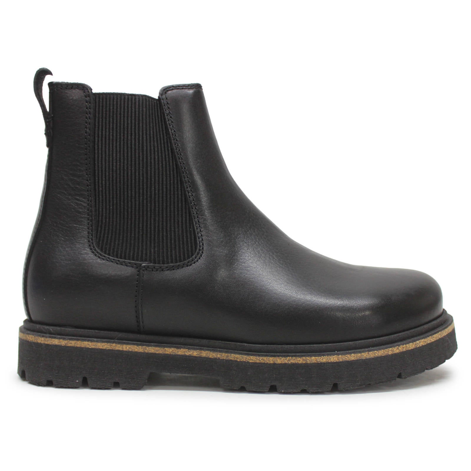 Birkenstock Highwood Slip On Mid Natural Leather Unisex Boots#color_black