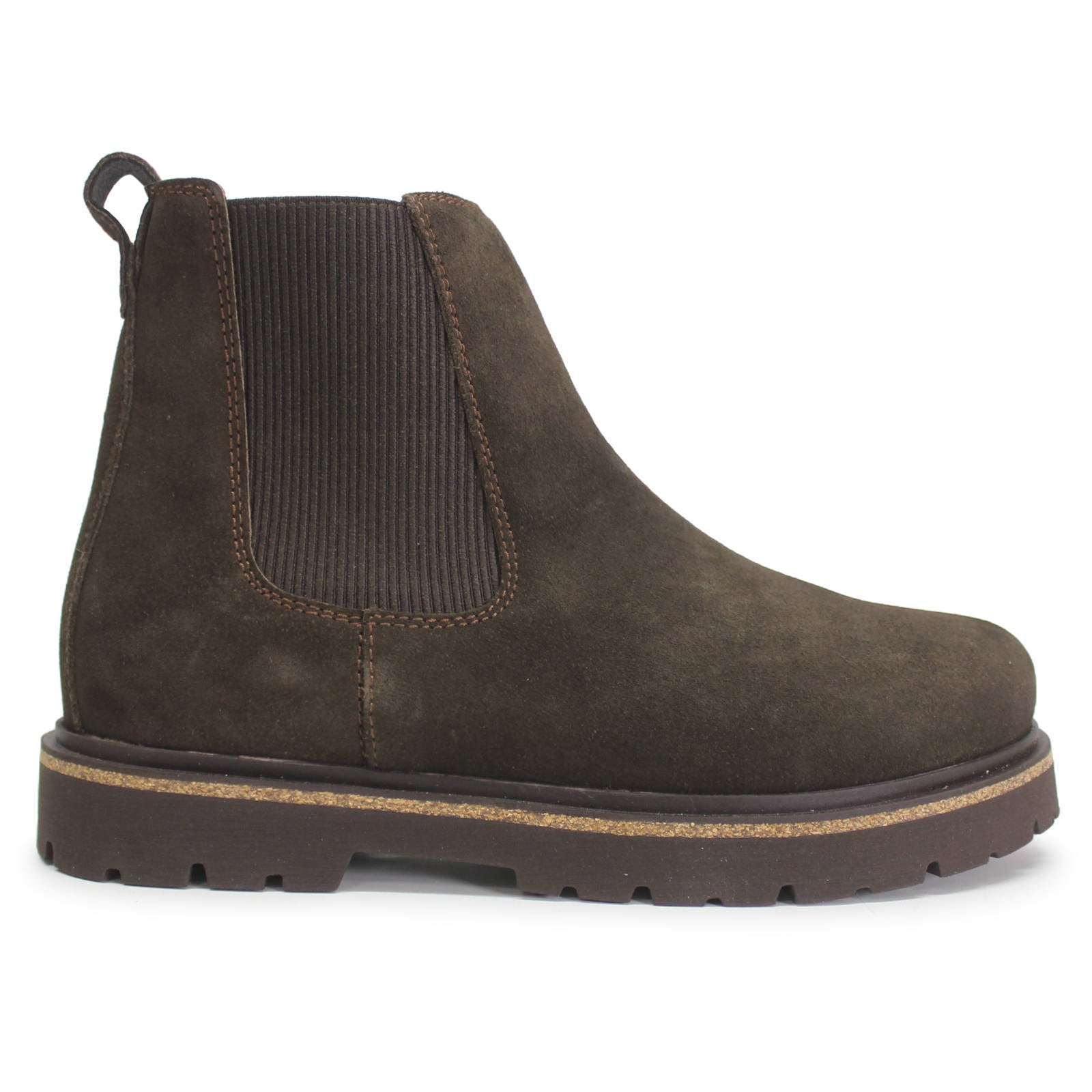 Birkenstock Highwood Slip On Mid Suede Leather Unisex Boots#color_mocca