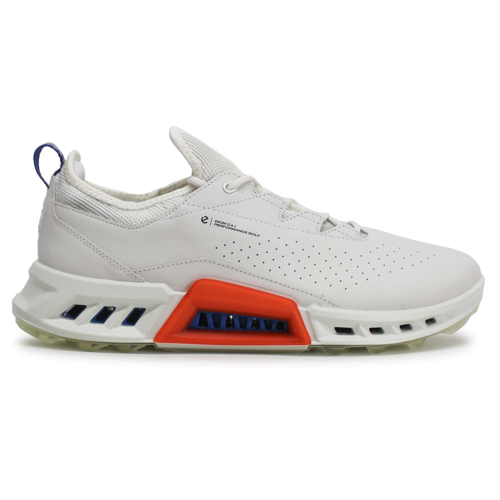 Ecco Golf Biom C4 Leather Textile Mens Trainers#color_white mazarine blue