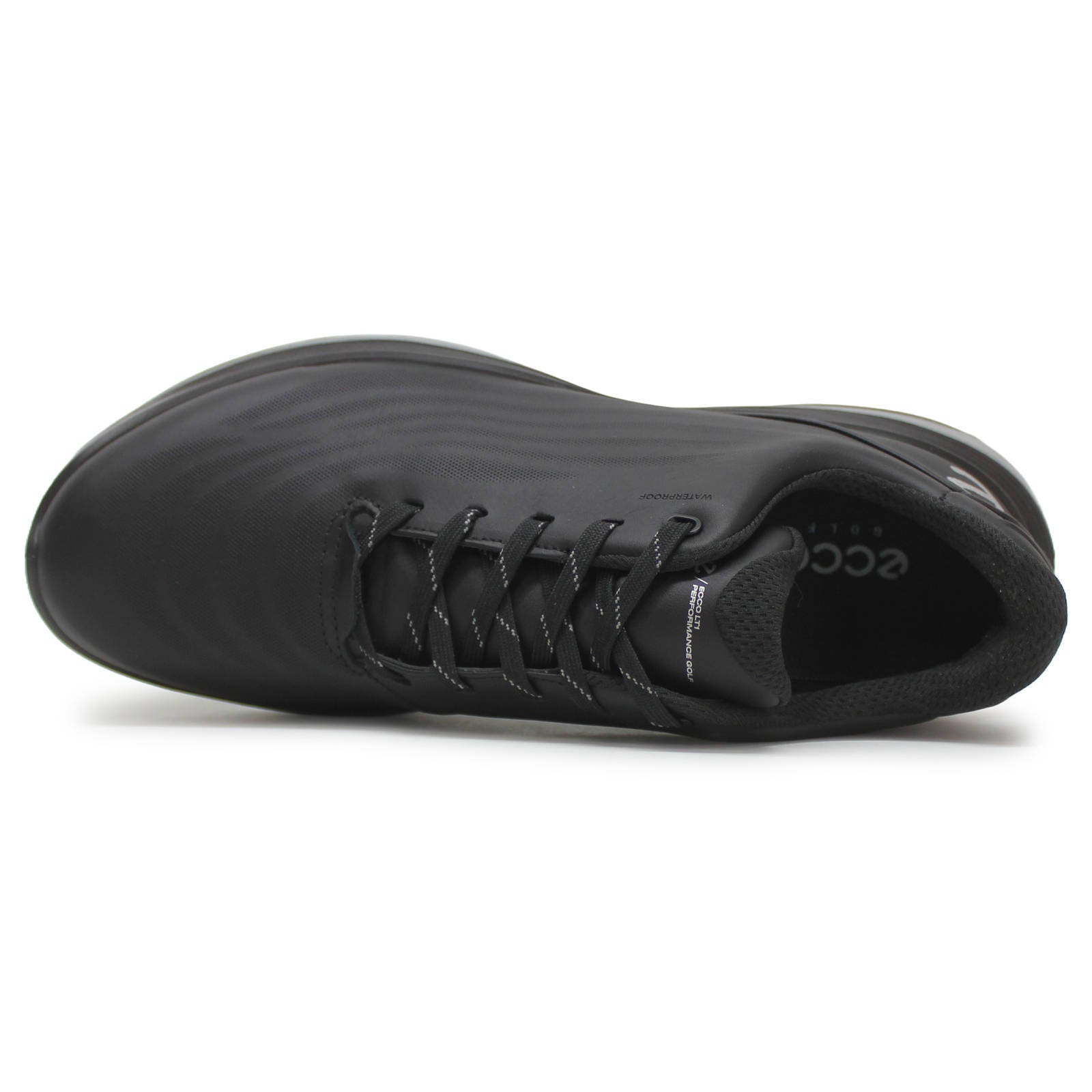 Ecco Golf LT1 Leather Mens Trainers#color_black