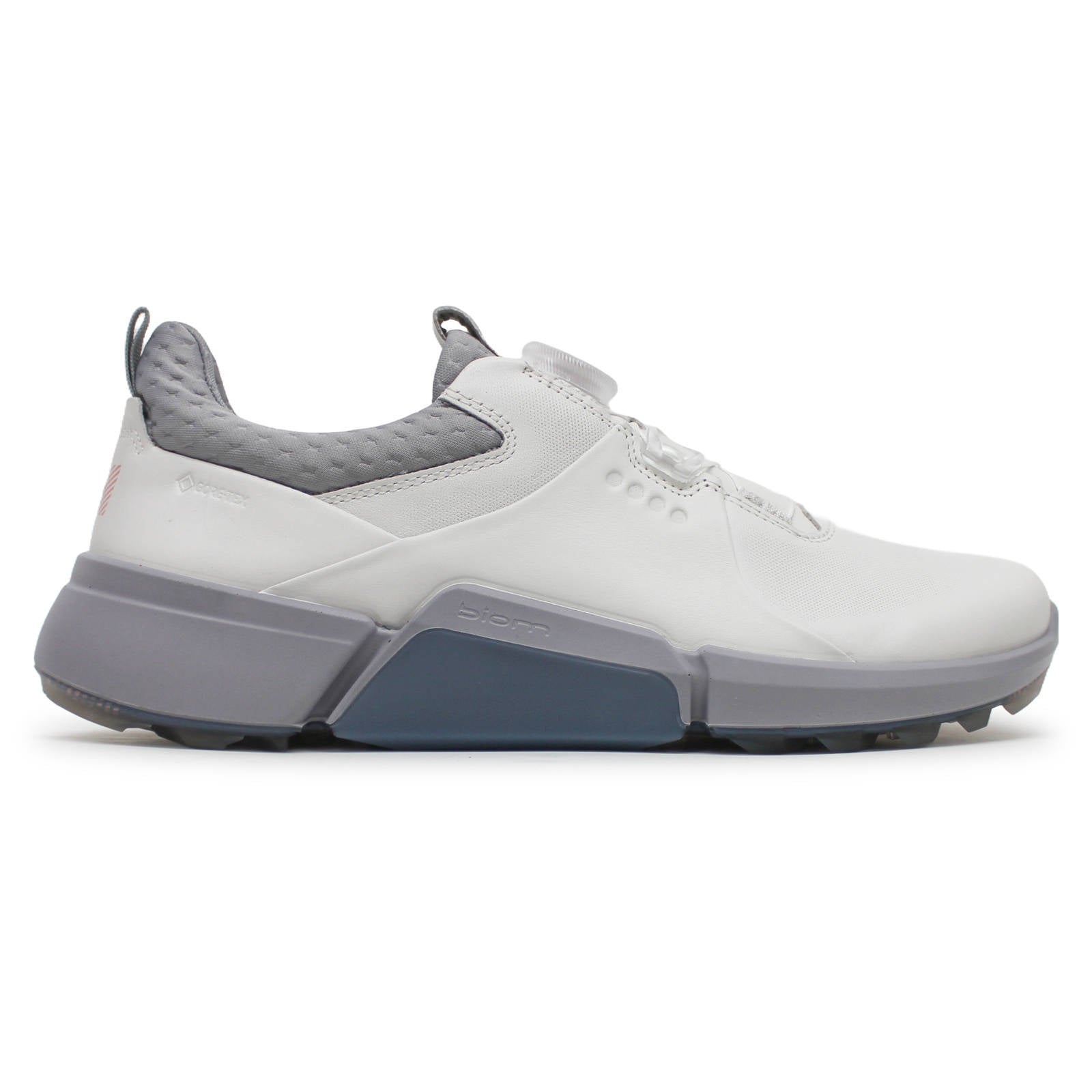 Ecco Golf Biom H4 Leather Womens Trainers#color_white silver grey