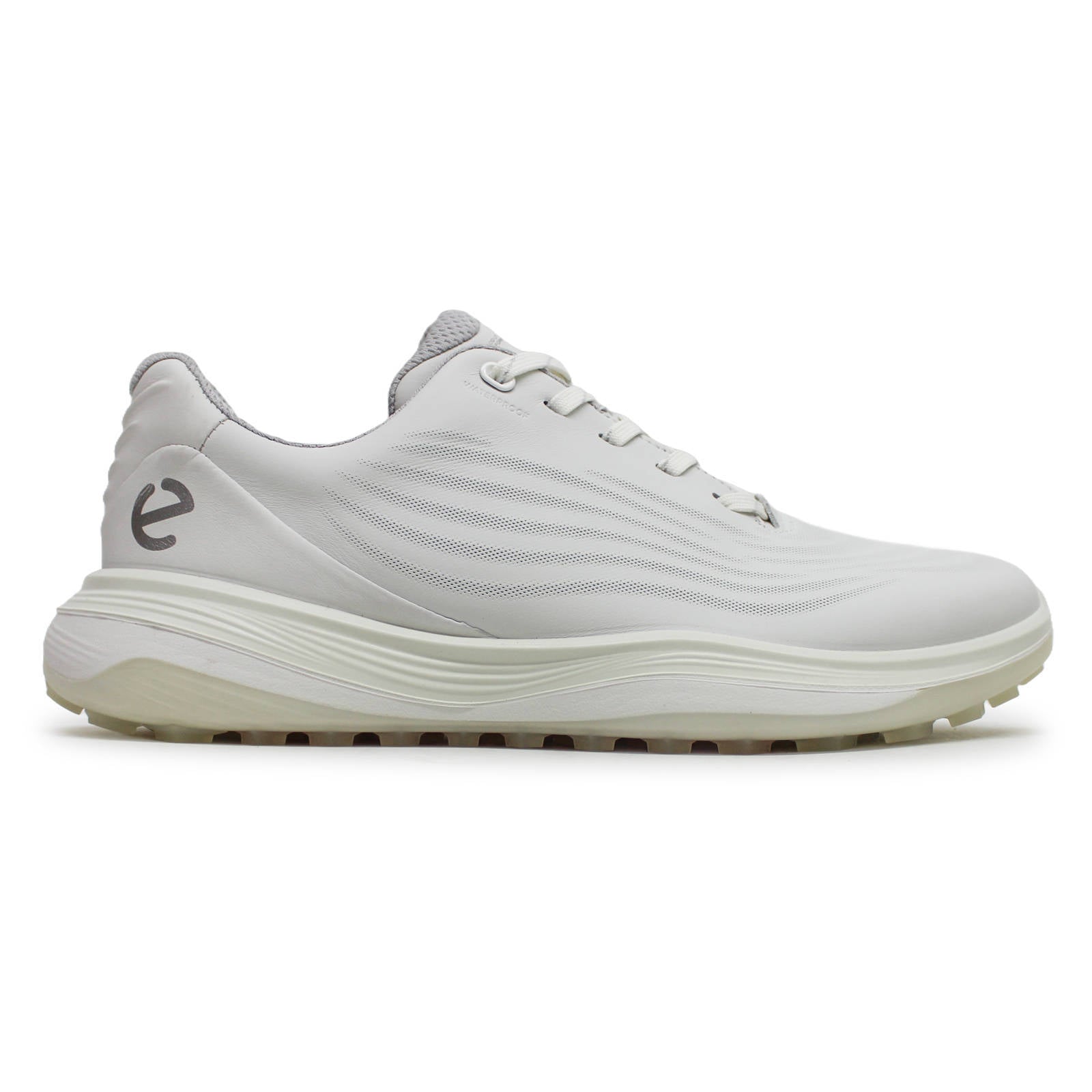 Ecco Golf LT1 Leather Womens Trainers#color_white