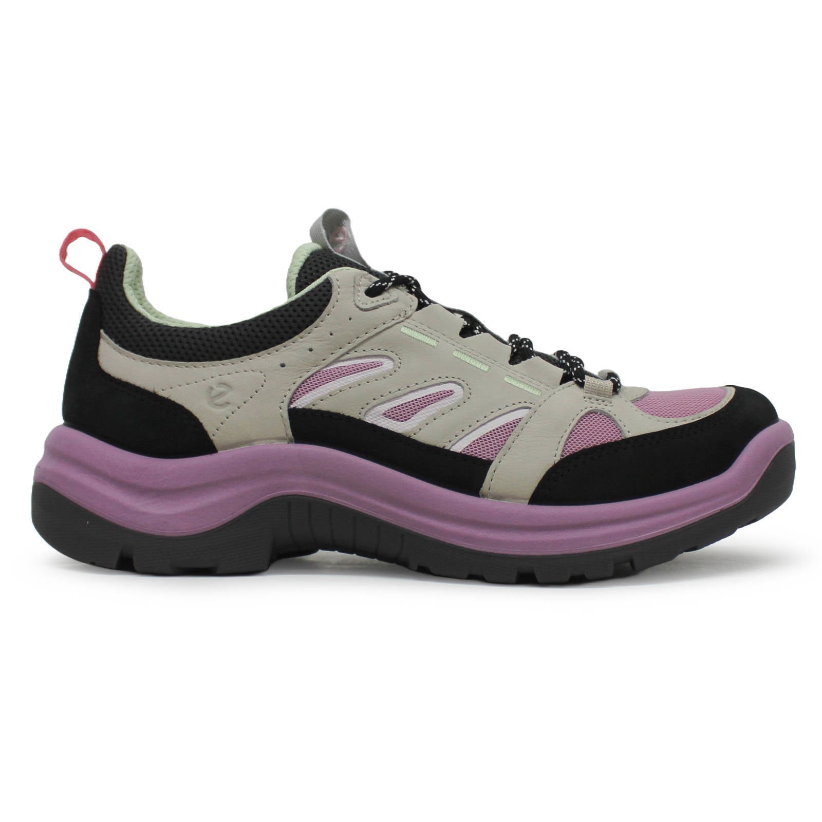 Ecco Offroad 822373 Leather Textile Womens Shoes#color_Black Gravel Lavender Mist