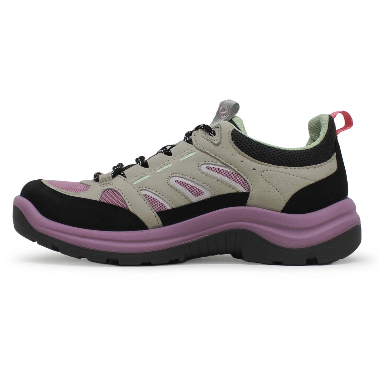 Ecco Offroad 822373 Leather Textile Womens Shoes#color_Black Gravel Lavender Mist