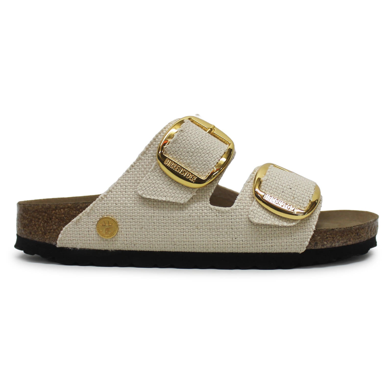 Birkenstock Arizona Big Buckle Rivet Logo Textile Unisex Sandals#color_vegan canvas eggshell