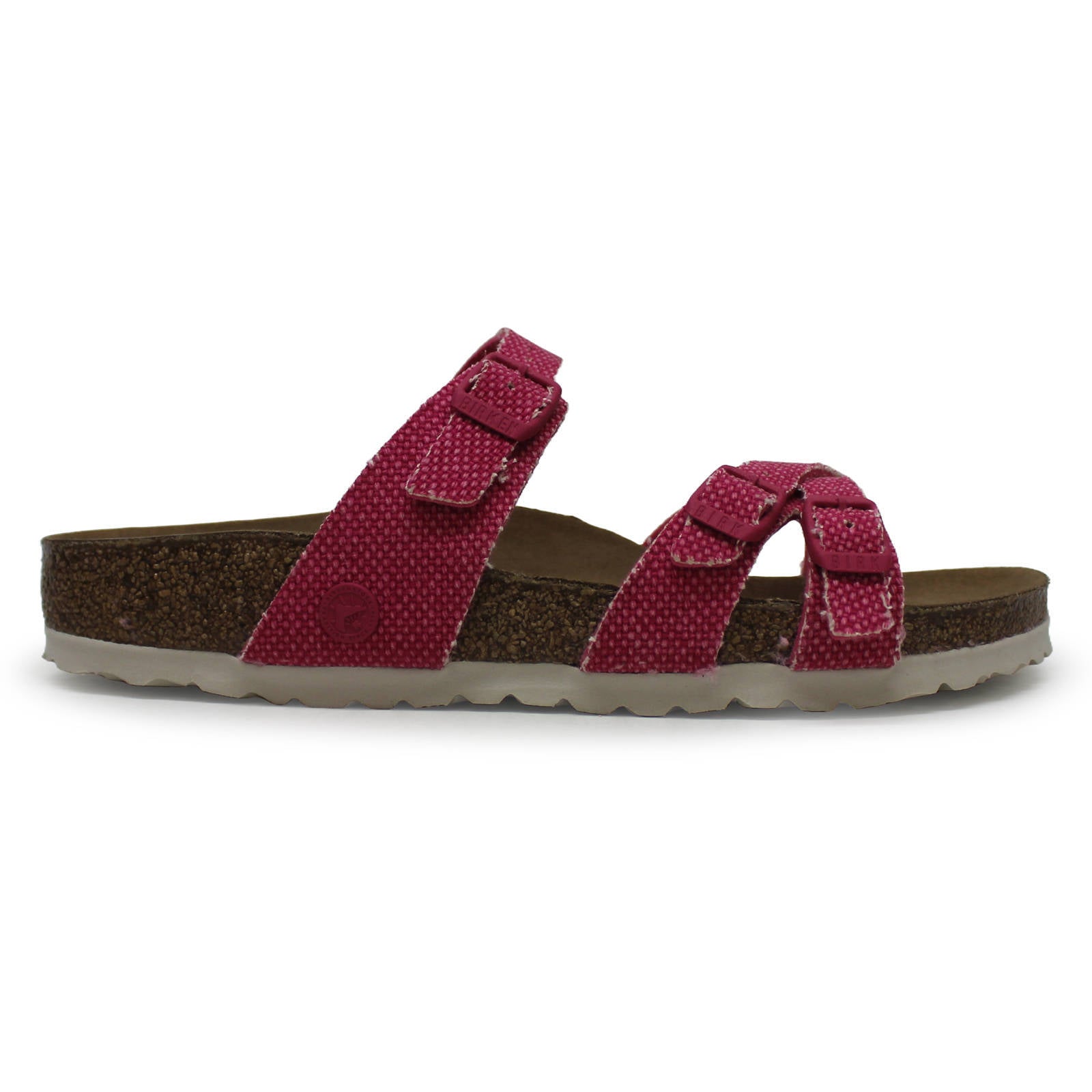 Birkenstock Franca Rivet Logo Textile Unisex Sandals#color_vegan canvas fuchsia tulip