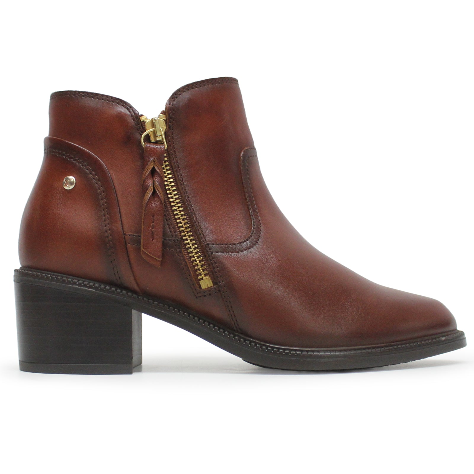 Pikolinos Bacarot Leather Womens Boots#color_cognac