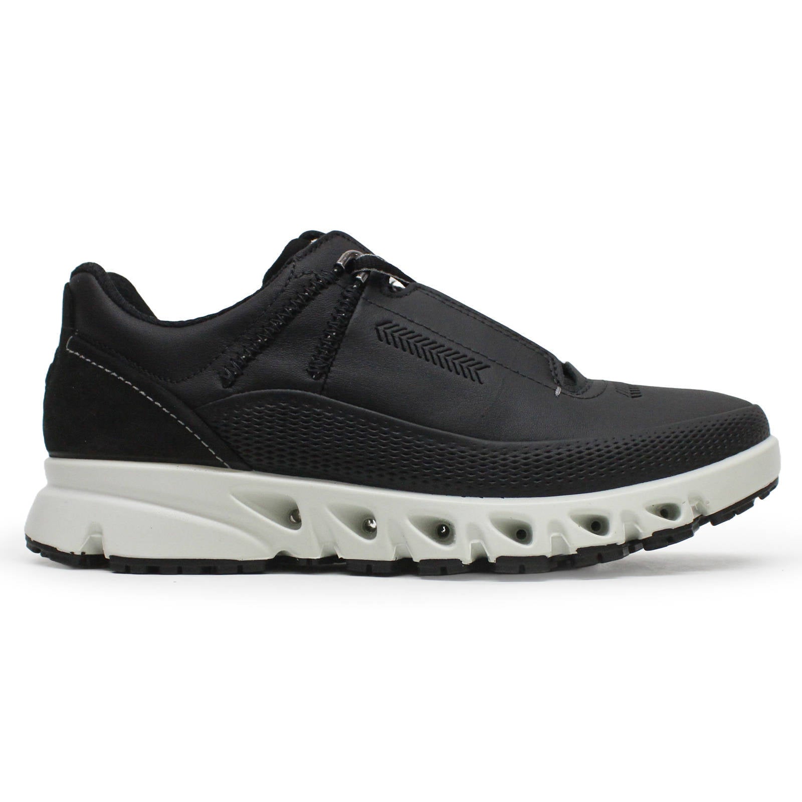 Ecco Multi Vent 880123 Leather Womens Trainers#color_black