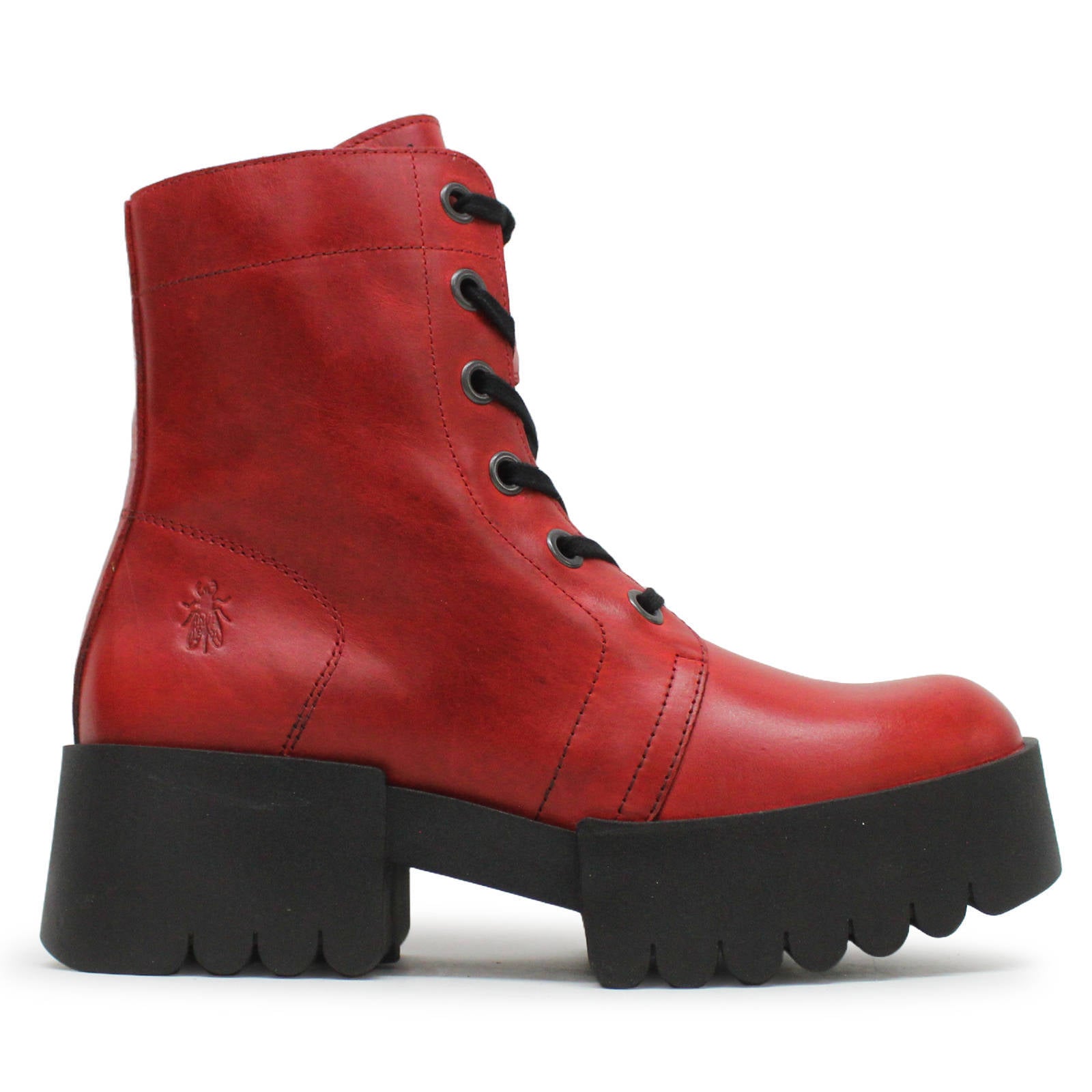 Fly London ELVU140FLY Rug Leather Womens Boots#color_red