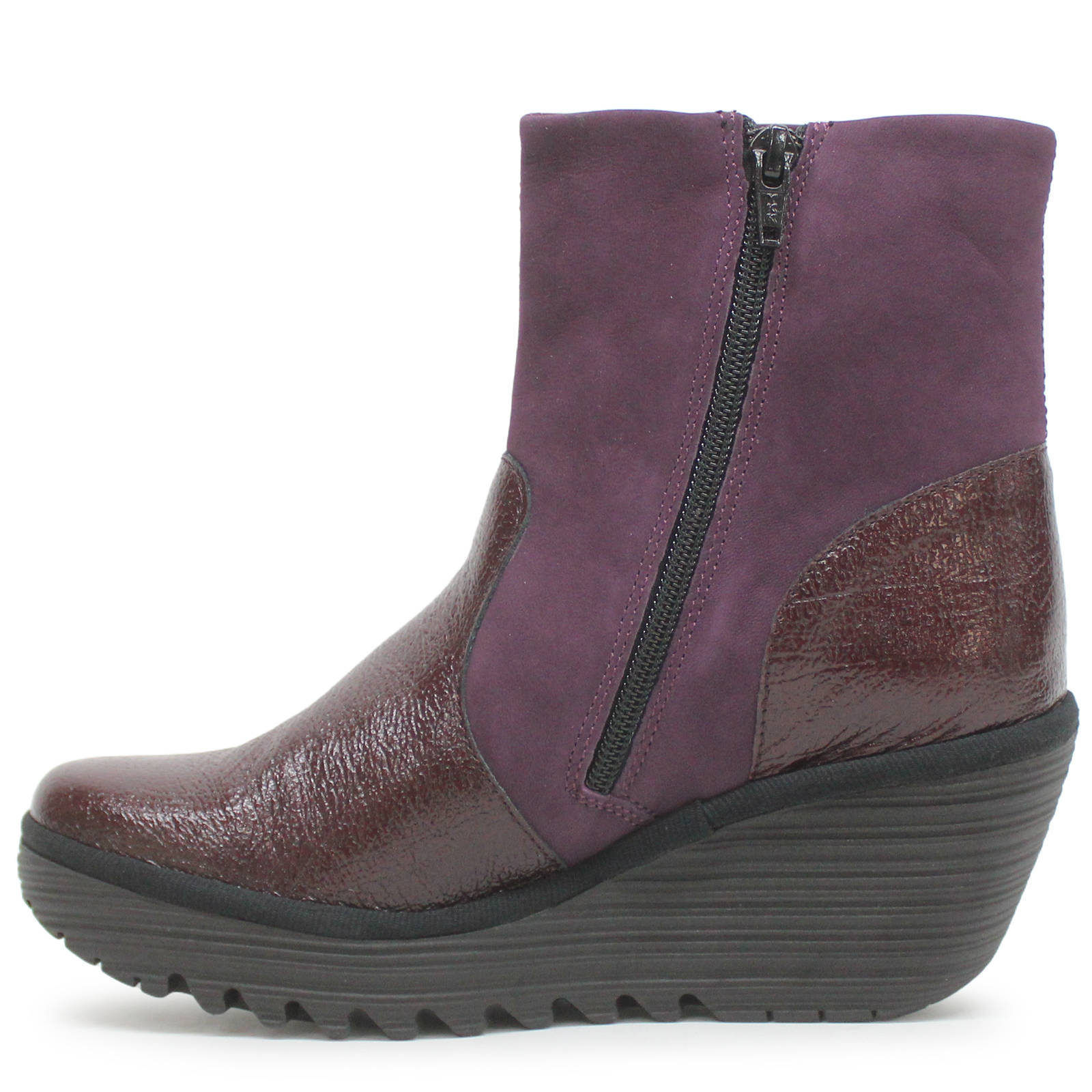 Fly London YUXI506FLY Rock Cupido Leather Womens Boots#color_burgundy wine