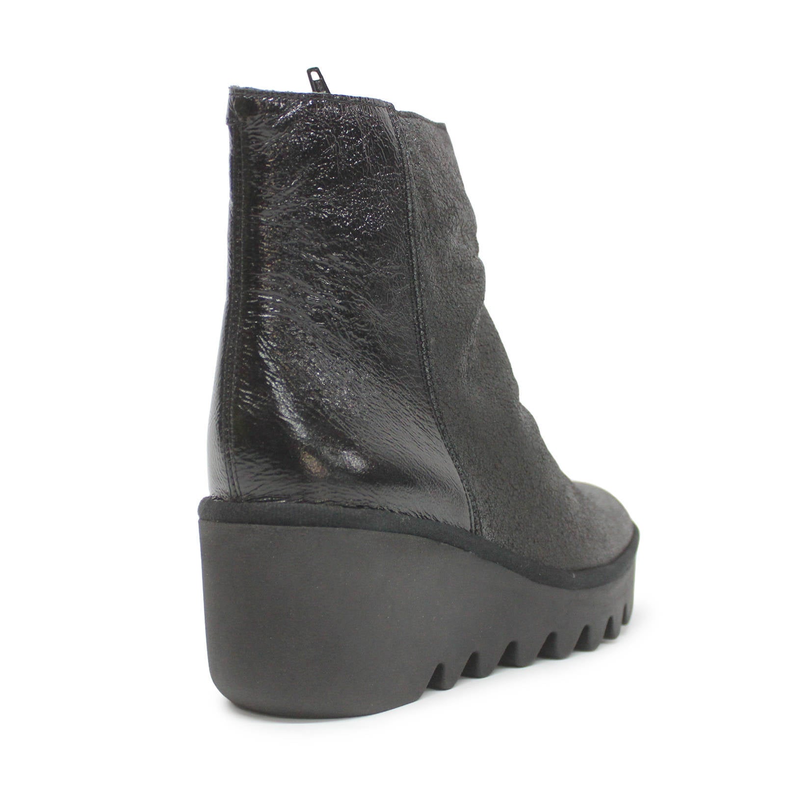 Fly London BAAN538FLY Leather Womens Boots#color_silver black