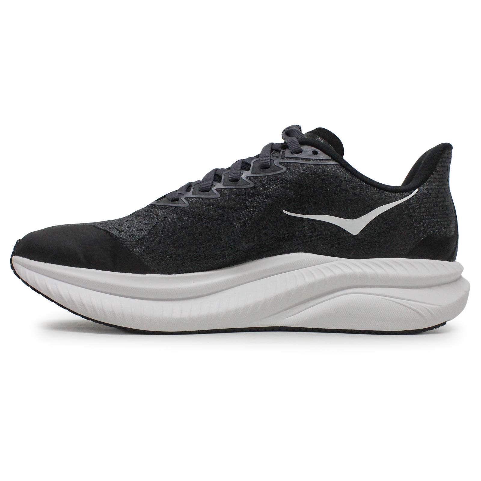 Hoka Mach 6 Textile Synthetic Kids Trainers#color_black white