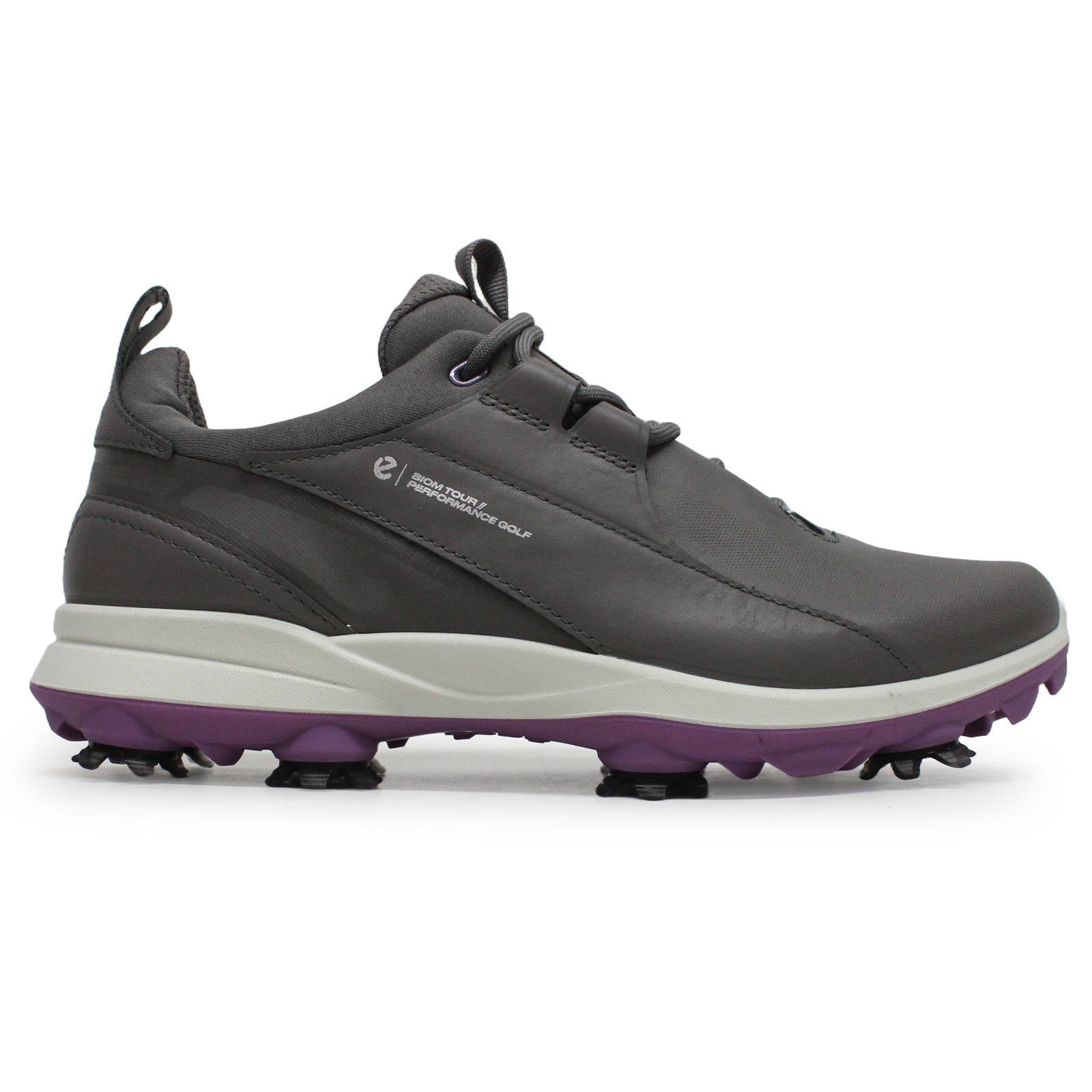 Ecco Golf Biom Tour Full Grain Leather Womens Trainers#color_steel